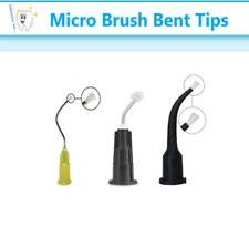 Dental Pre Bent tips with Brush, iFlo™ Delivery Tips, Pre Bent infusor tips 19Ga