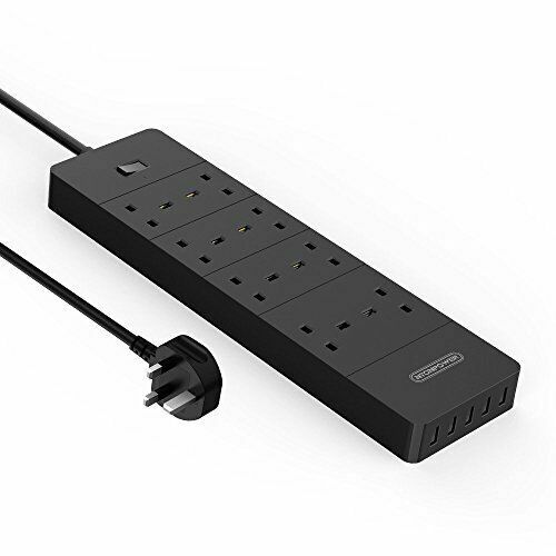Ntonpower Extension Lead 8 Way Wall Mountable Multi Plug and 5 USB