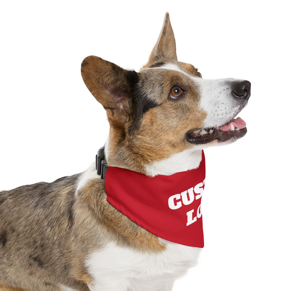 BANDANA PARA PERRO SOBRE EL CUELLO LOGOTIPO PERSONALIZADO O TEXTO BUFANDA PARA MASCOTAS ROPA Foto 2 de 4
