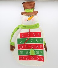 Large Felt Sequin with Pockets Christmas Snowman Advent Calendar Kids Xmas Home