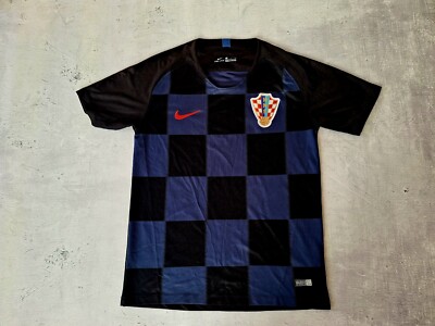 Croatia Soccer Jersey Mens Black Blue Nike Dri Fit World Cup 2018