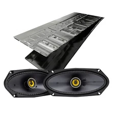Kicker CSC4104, CS Series 4x10 2 Way Coaxial Car Speakers + Damping Kit Bundle