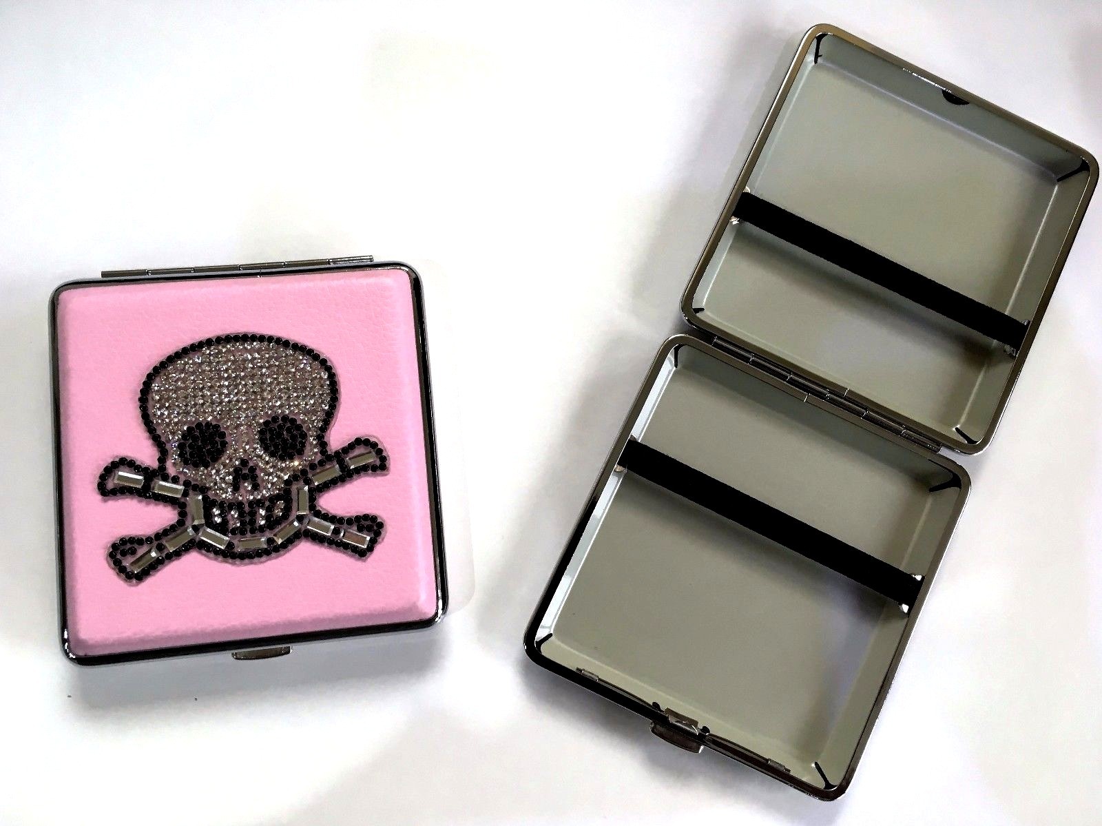 Skull Diamante King Size Cigarette Case Holds 20 Cigarettes 2 Colours ...