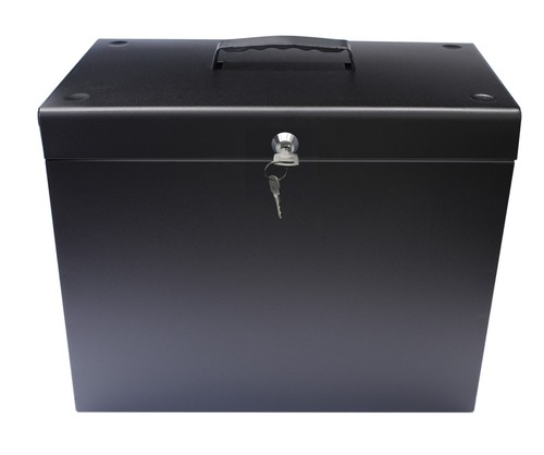 Lockable A4 Metal File Box Filing Storage inc / extra 5 Free Suspension Files - Picture 4 of 27