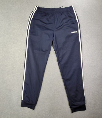 Adidas Joggers Mens Large Navy Track Drawstring Gym Soccer Three Stripe NWT