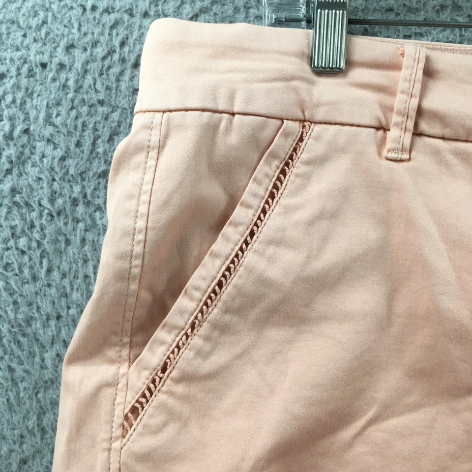 Dear John Chino Short Pants Womens 32 Solid Pink Cotton Blend Mid Rise Zip NEW - Image 4 of 4
