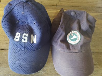 Two Vintage Men's Caps - VA State Golf Assn 1904 - BSN Signed