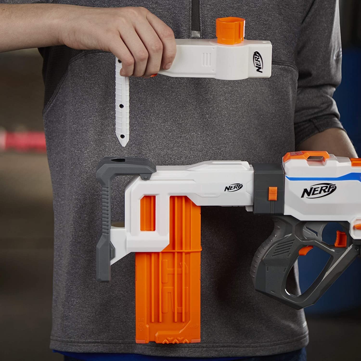 Nerf Modulus Regulator Fully Motorized Blaster, 3 Firing Modes, 2X 12