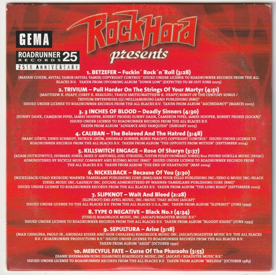 ✪ ROCK HARD Roadrunner Records METAL-MAGAZIN CD-SAMPLER NEUW. TOP NM-VG+ - Bild 2 von 3