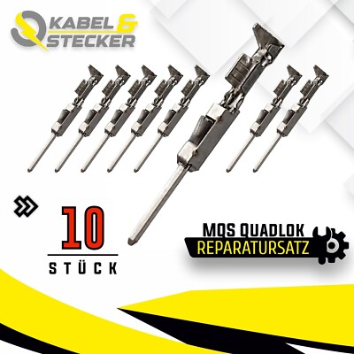 10er Set - MQS Quadlok Stift Stecker Crimpkontakt PIN 0,25 - 0,35mm² Fakra MOST