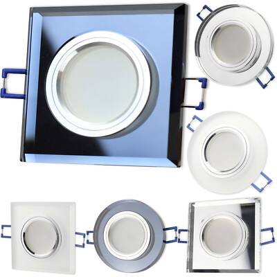 6x LED Einbaustrahler Set dimmbar Glas 30mm Bohrlochtiefe 3-6,5W  230 Volt Spot