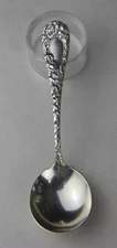 Antique Durgin Chrysanthemum Sterling Silver Bouillon Spoon 5 1/2"