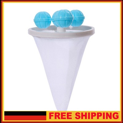 Laundry Mesh Reusable Floating Lint Filter Mesh Bag Home Accessories (Blue)