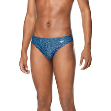 Men's SPEEDO Wavy Puzzle Palm Solar 1" Side Swim Brief Size 32