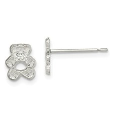 Sterling Silver Teddy Bear Mini Earrings