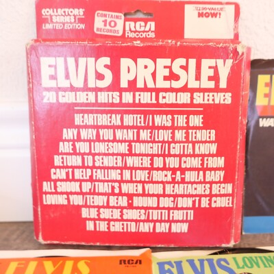ELVIS PRESLEY 20 Golden Hits 45rpm Vinyl Box Set 10 Records Lot