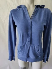 Gitano Stretch Blue Women's Hoodie Hooded Sweatshirt Size XS