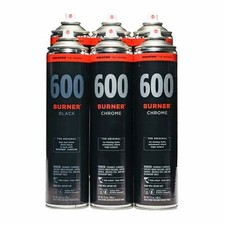 Molotow Burner Pack 1 Spray Paint - 4xChrome 2xBlack - High Pressure 600ml Cans