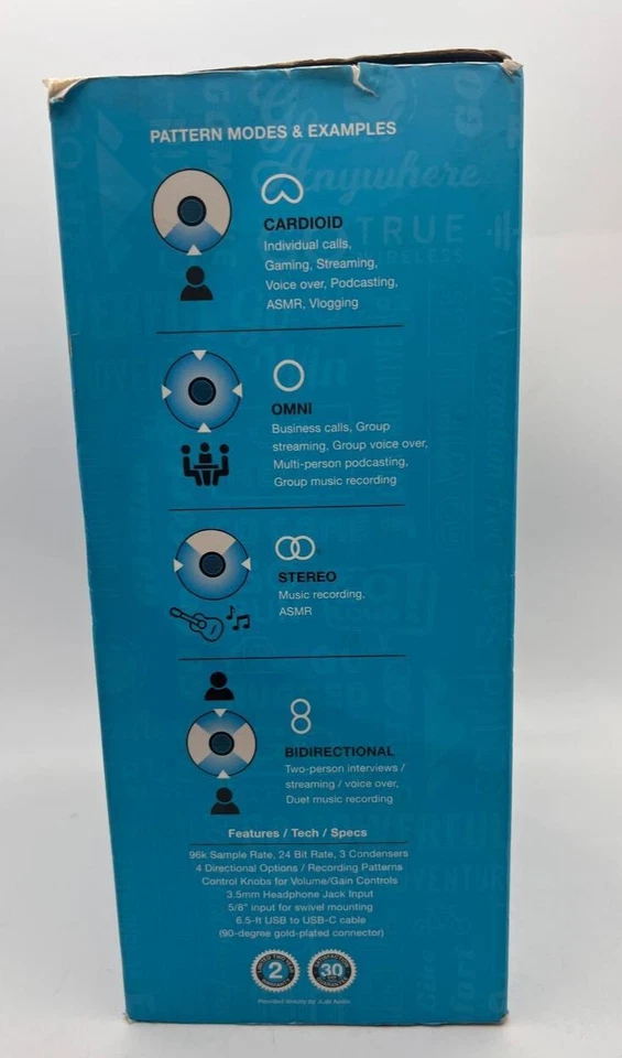 JLab Talk USB Microphone Condenser Studio Tripod Mount 96kHz 24Bit Recording - Image 3 of 4