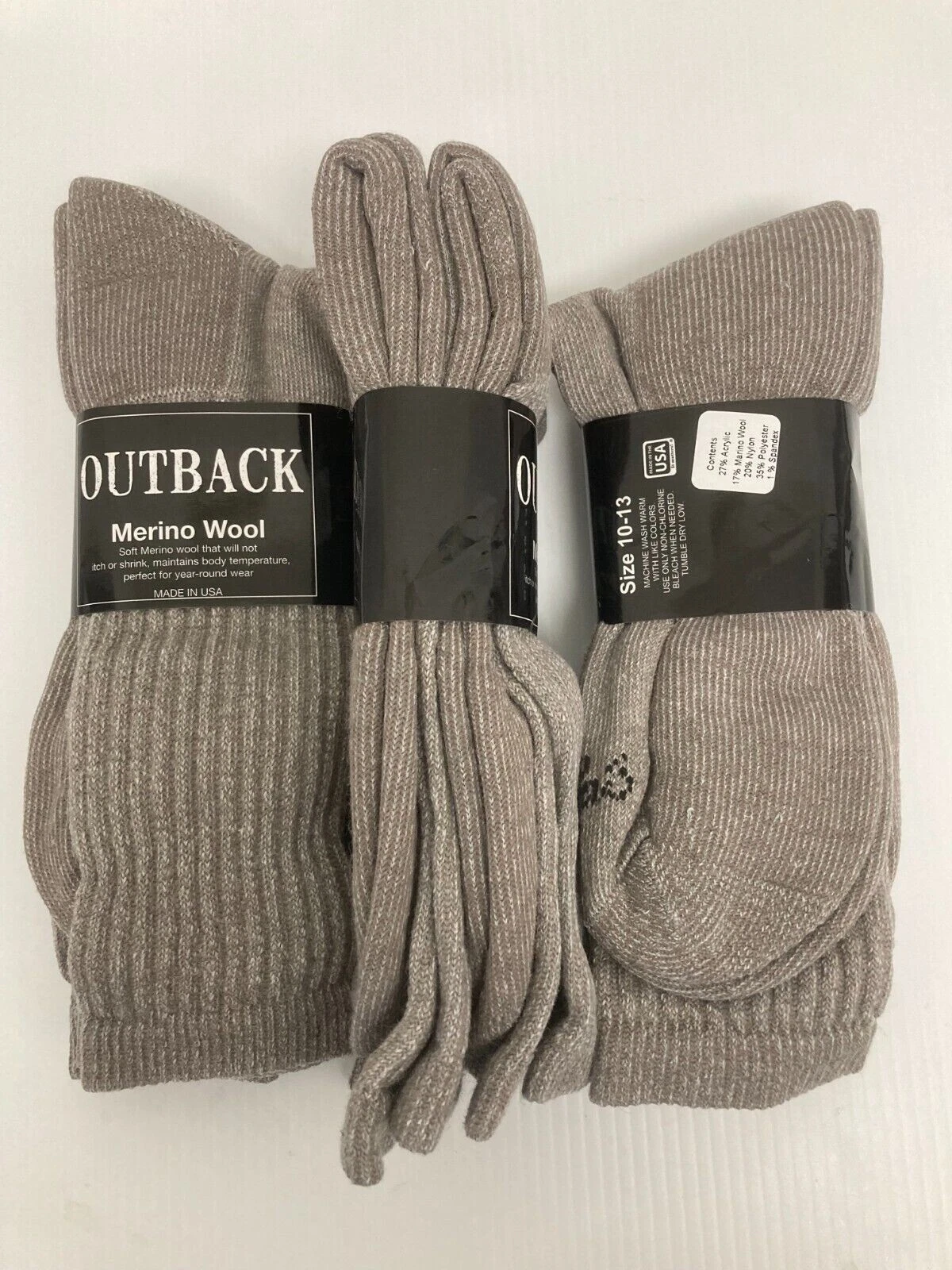 Cabela's OUTBACK Men's Merino Wool Hunting Socks, Large, 4 pairs