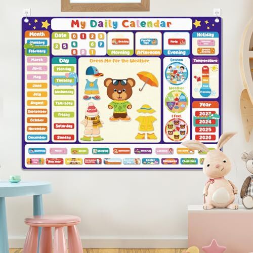 My Daily Calendar Felt Board for Kids Preschool Must Haves Circle Time ...
