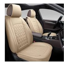Universal Fit Perforated Faux Leather Cushion Seat Cover for Car - Front Set