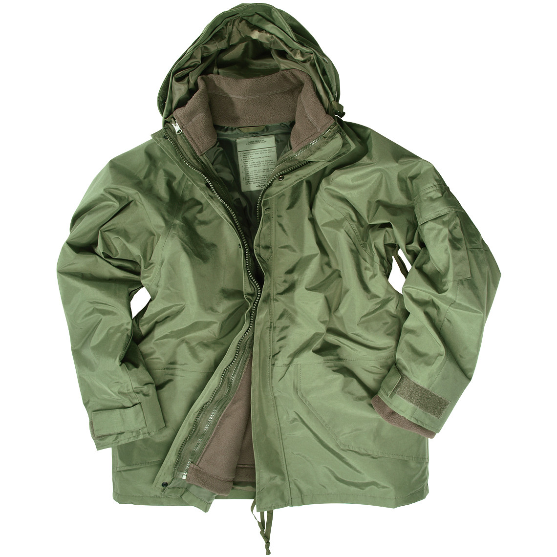 Ejército Parka Militar Gore-Tex Con Capucha Chaqueta Impermeable Con Forro Verde