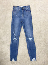 Abercrombie  Fitch Ankle Jean High Rise Raw Hem Destroyed Size 25/0 R