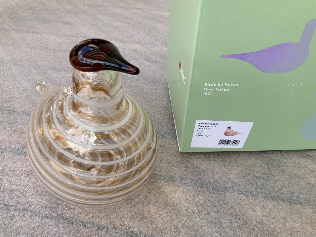 Birds by Toikka オイバトイッカ　PELTOPYY Iittala Oiva Toikka Annual Bird Birds 2022 Crake 145x115mm