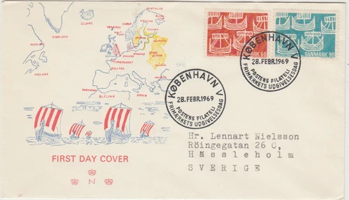 Denmark 1969  FDC  Viking Ships   good condition