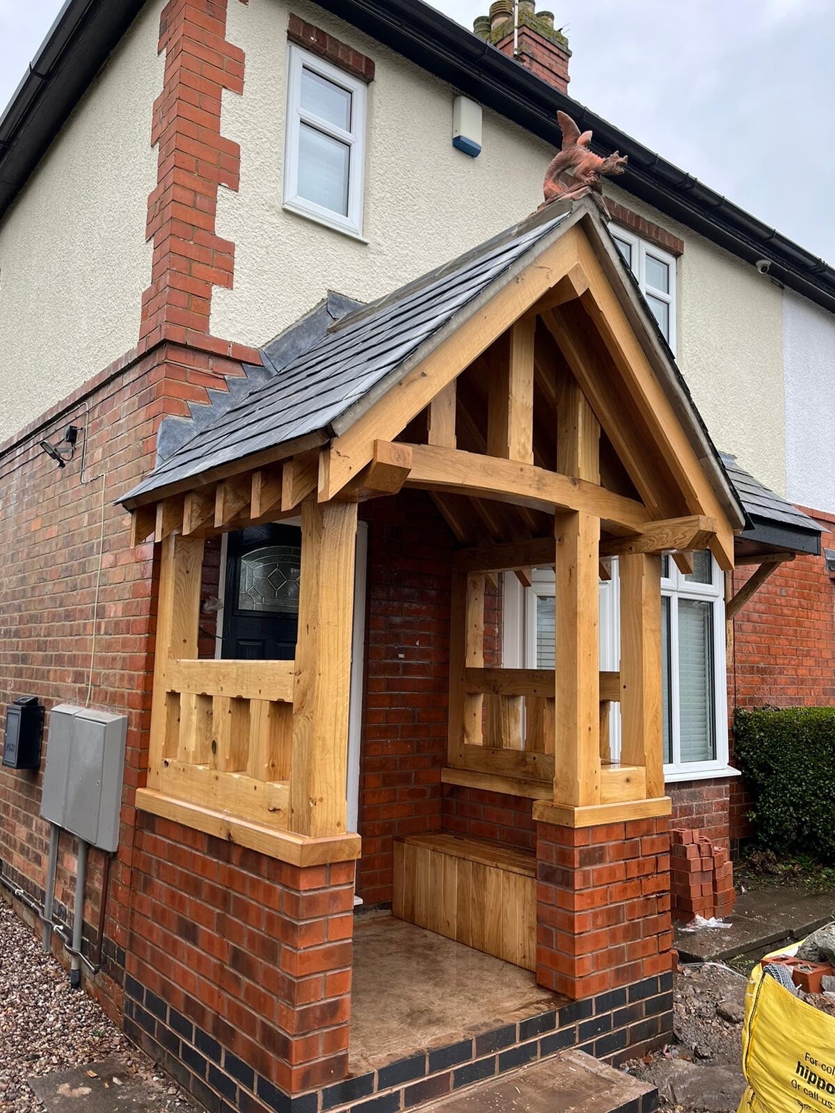 BESPOKE SOLID GREEN OAK PORCH KIT. HANDMADE & HANDCRAFTED eBay