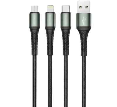 Multi Ladekabel 3 in 1 für Samsung Handy USB Typ-C Micro i Phone Schnell Huawei