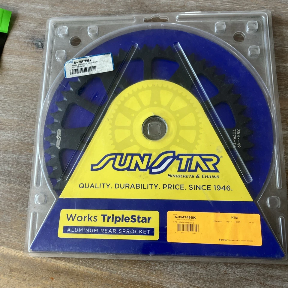 Piñón trasero Sunstar 49T 520 aluminio #5-354749BK KTM/HUSQ Foto 2 de 4