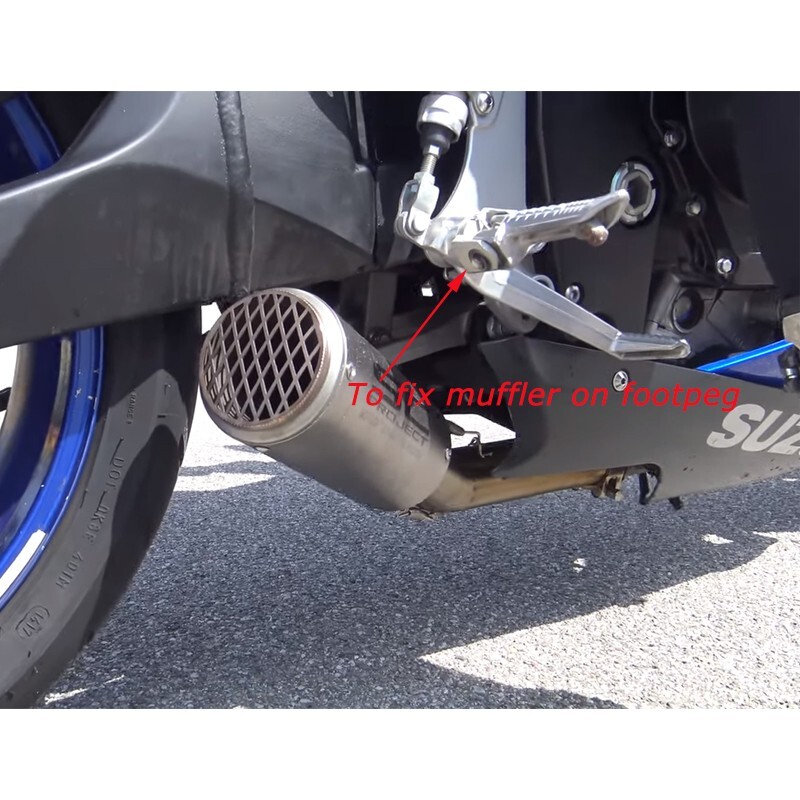 JINTO  Slip on Exhaust Mid Pipe Muffler Tips For Suzuki GSXR600 GSXR750