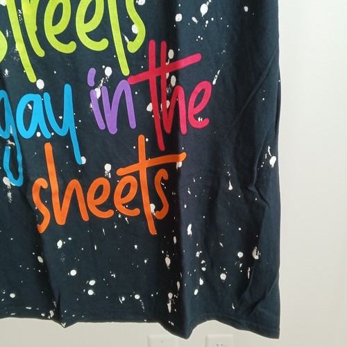 Orgullo Gay Funny Print G.I.T.S.  Camiseta negra con pintura ácida salpicaduras Crew - Imagen 5 de 10