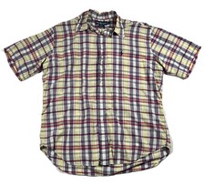 Polo Ralph Lauren Men's Short Sleeve Button-Down Shirt Black Red Yellow Size L