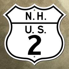 New Hampshire US route 2 highway marker road sign shield White Mountains 1949