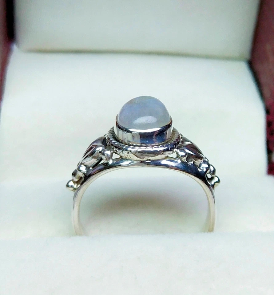 925 Sterling Silver Ring Rainbow Moonstone Ring Handmade Ring Fine Jewelry R42 - Image 4 of 4