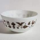 PYREX Vtg Early American Pattern 2 1/2 Quart Mixing Bowl # 403 Eagle Cat Rooster