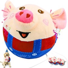 Rechargeable 6.5" Interactive Crab Dog Toy with Music  Recording for All Dogs