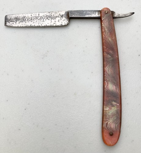 EARLY VINTAGE STRAIGHT RAZOR BROWN HANDLE UNMARKED UNBRANDED | eBay