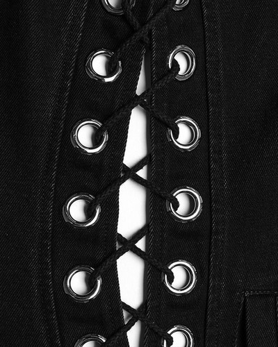 Punk Rave Womens Apocalyptic Wasteland Punk Long Hooded Sleeveless Vest Jacket - Picture 10 of 13