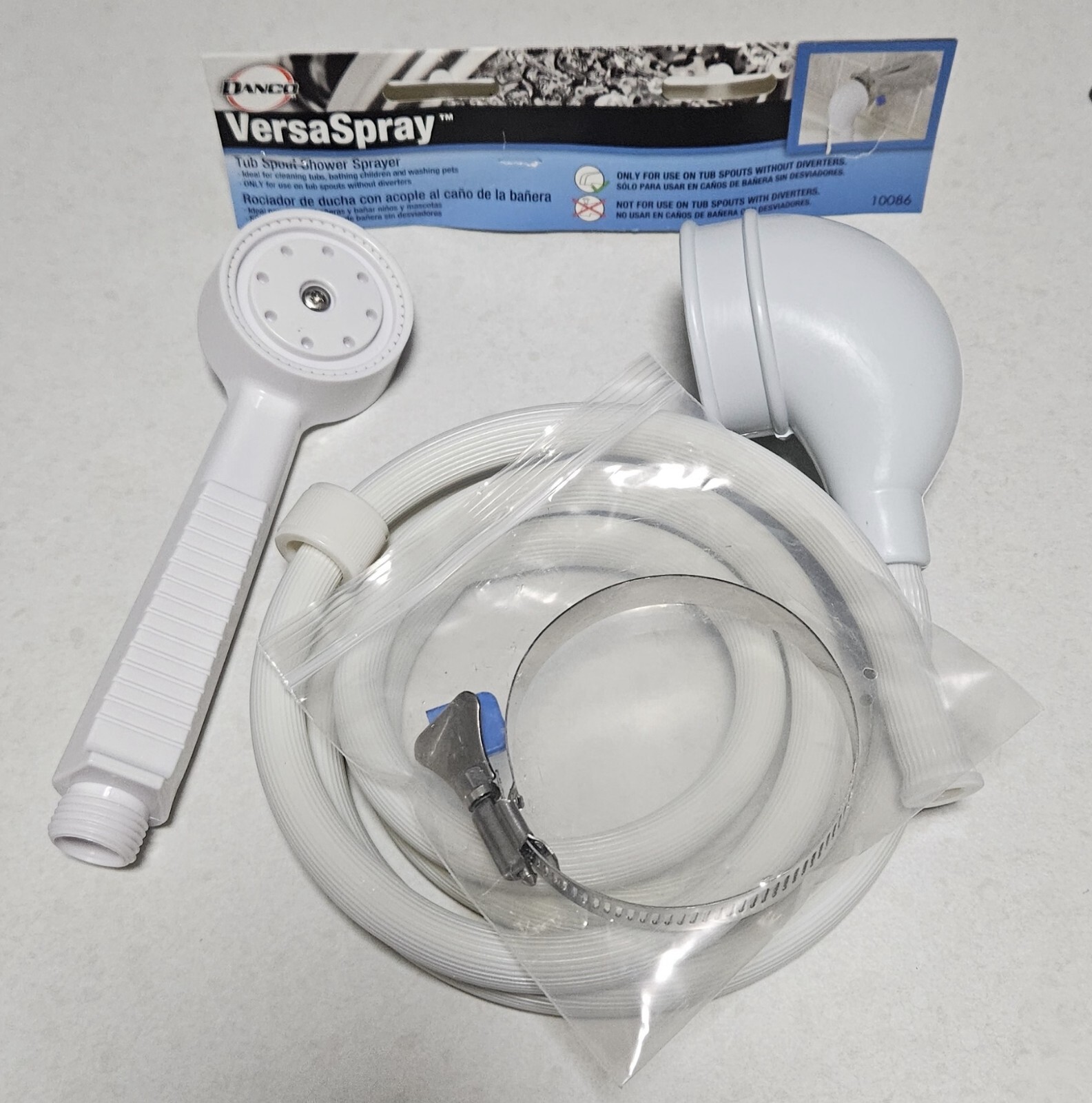 Versa Spray Portable Hand Held Shower Head Fits Bathtubs without