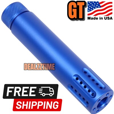 GT ANODIZ BLUE 5.45'' Compensator 1/2x28 brake 22cal Slips over & Treads at 3.75''