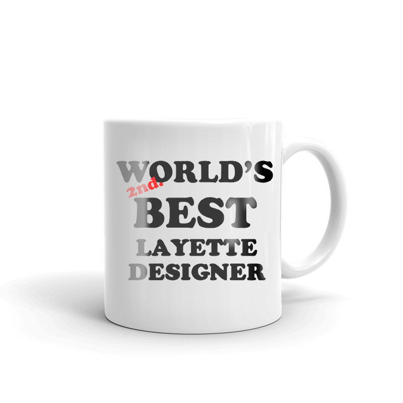 World's 2nd Best Layette Designer Coffee Tea Ceramic Mug Office Work Cup Gift