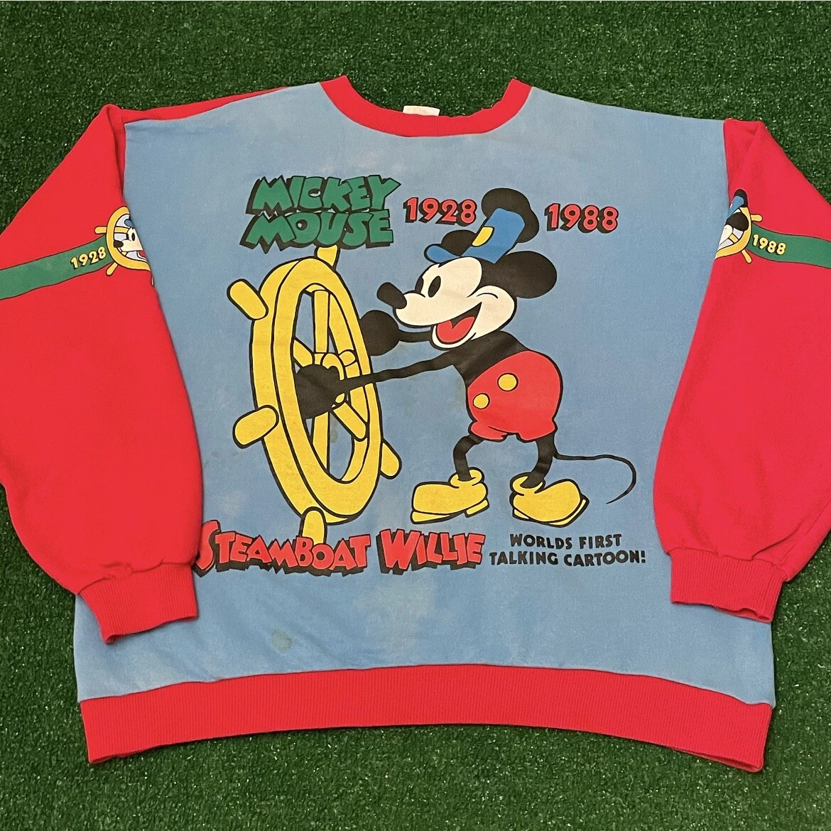 VTG 80s Disney Mickey Mouse Steam Boat Willie Vintage 1988