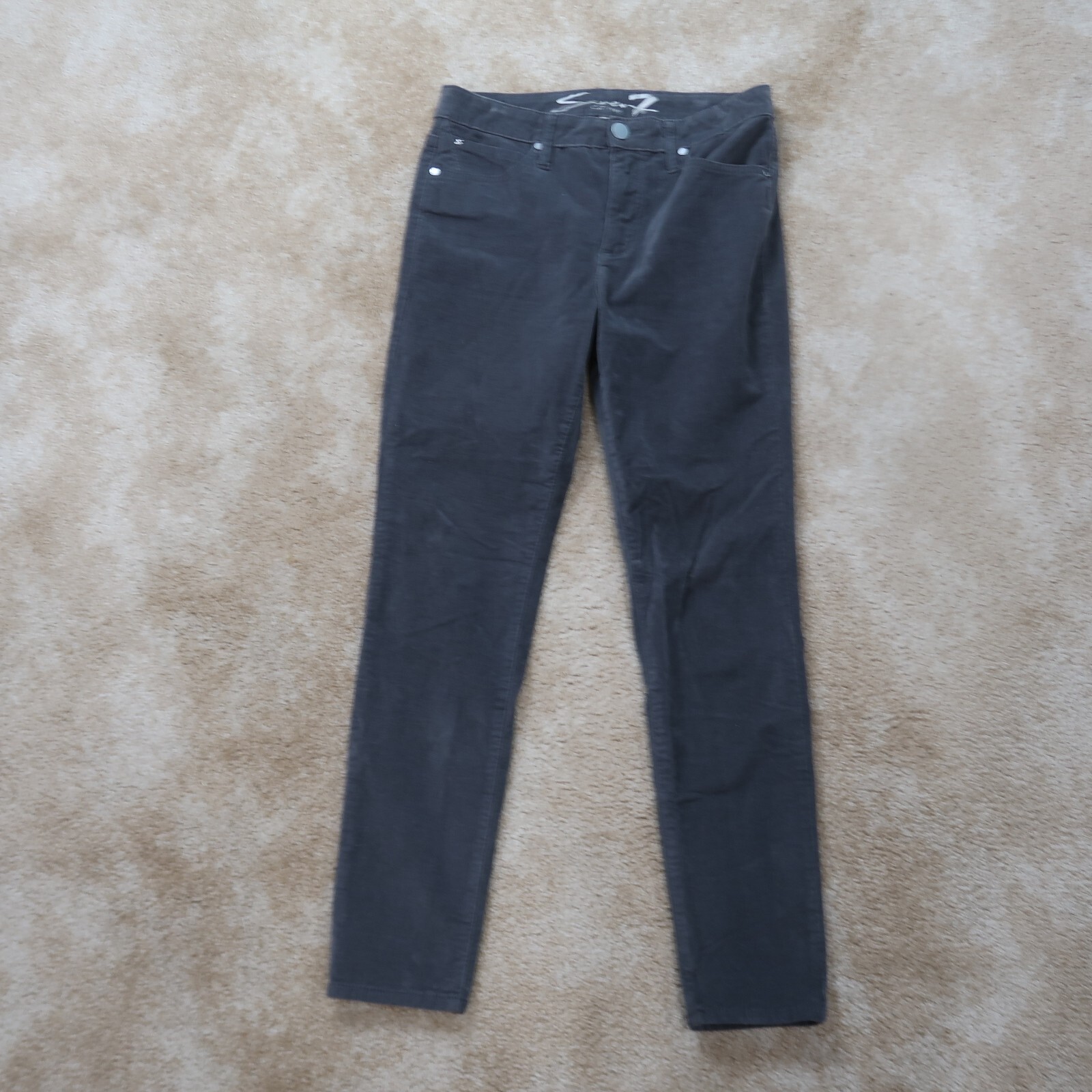 Seven7 Jeans High Rise Skinny Jeans Women's Size 6 Gray Stretch Corduroy-image