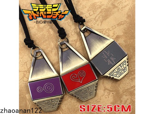 Nuovo Ciondolo Collana Anime Cartoni animati Digimon Etichetta & Stemma Emblema Coraggio - Foto 2 di 22