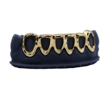 14K Gold Plated Mouth Teeth Grills Grillz Open Face 6 Bottom Tyler the Creator