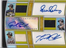 MIGUEL CABRERA LONGORIA BECKHAM 2010 Triple Threads Autograph Jersey Auto #'d /9